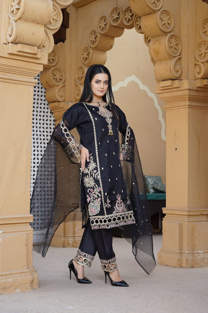 Eid Collection Sequence Boring Organza 3PC